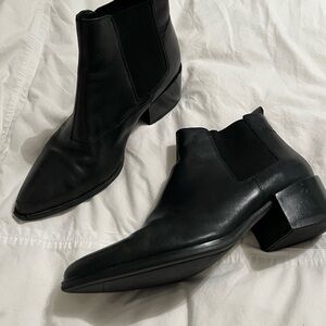 Black Leather Ankle Boots